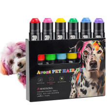Avont Dog Hrfarve Maling Midlertidige Pet Pels Markrer Ikke giftig Sikker Hrfarve Maling Styling farveblyant til katte Heste Kvg Kvg -6 farv