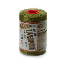 Espiga Nr. 18 – 100 % Nylon-Omega-Schnur zum Stricken und Häkeln – 36 Olivgrün