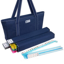 Set American Mah Jongg - 166 piastrelle bianche premium 4 rack/spingitori tutto in uno Borsa in tela blu