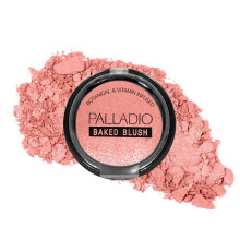 Palladio Baked Blush, hochpigmentierte, schimmernde Formel, leicht zu verblenden und gut aufbaubar, trocken auftragen fr einen natrlichen Glanz ode