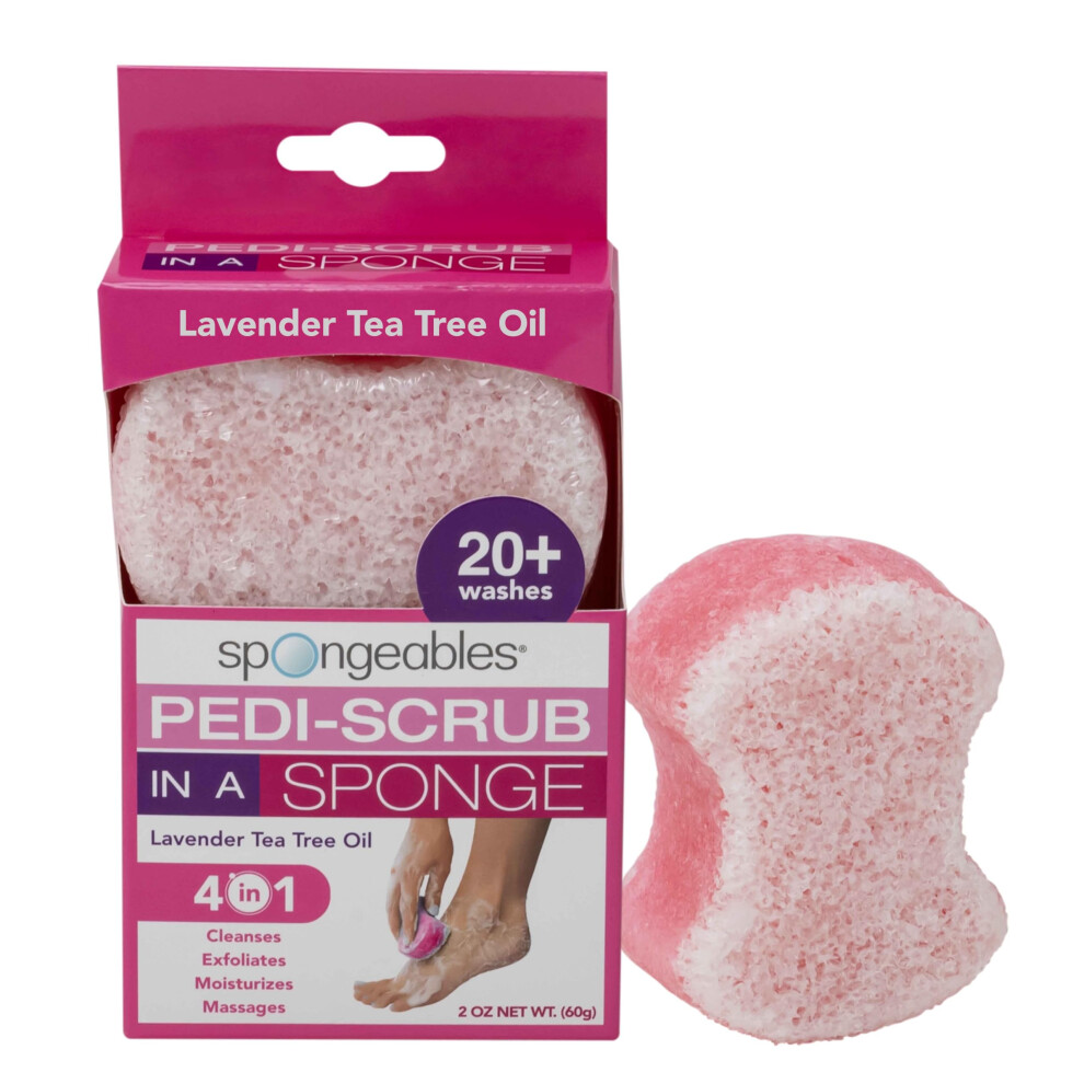 Spongeables Lavender Spongables Pedi Scrub Foot Exfoliating 20+ Wash Sponge 1 Count