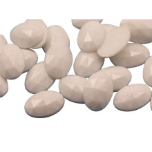 Allstarco 18x13mm White Chalk .WHT Flat Back Oval Acrylic Rhinestones Plastic Costume Gems Cosplay Embelishments Decorations - 35 Pieces