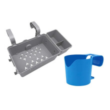 (As show, One size) Poolside Storage with Pool Cup Holder, Pool Basket, compatible with Above Ground Pool Accessories, Poolside Bracket compatible with Framed Pools
