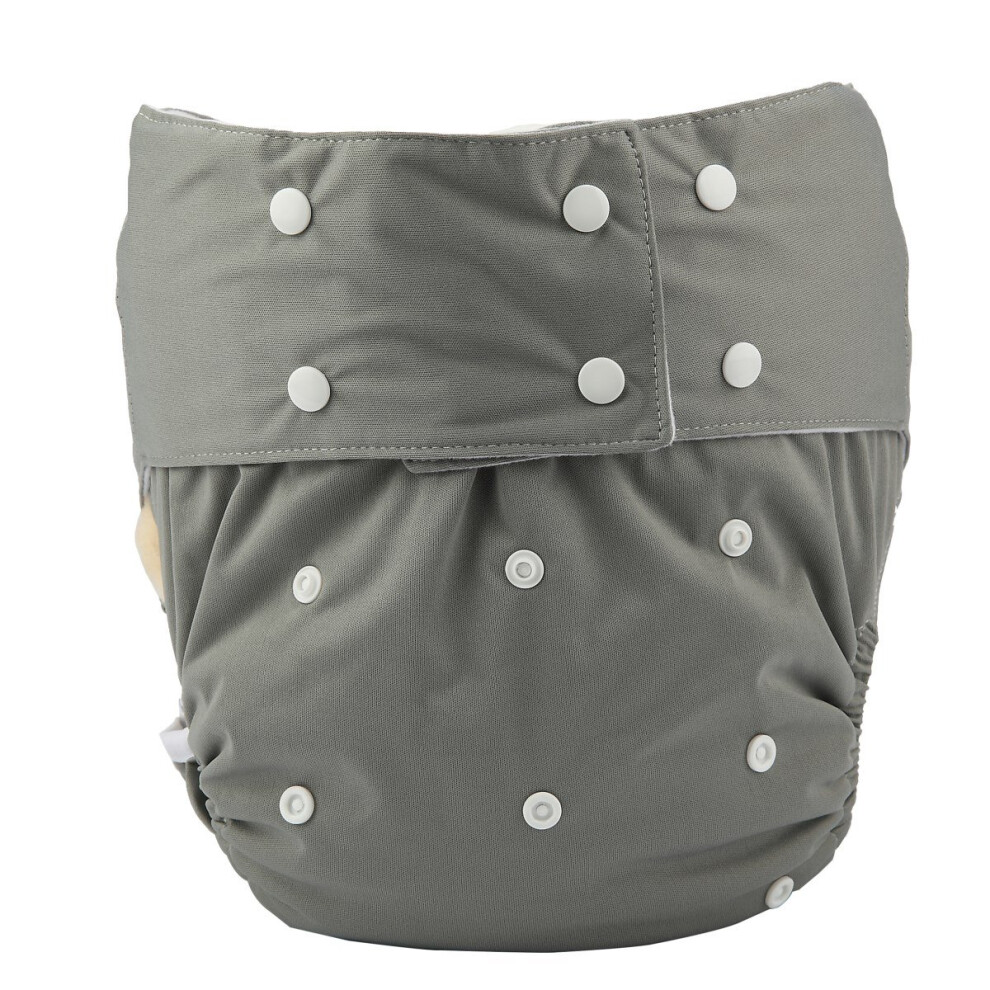Sigzagor Grey Teen Adult Cloth Diaper Nappy Reusable Washable For Disability Incontinence Men Boys (Grey)