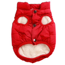 JoyDaog 2 Layers Fleece Lined Warm Dog Jacket for Puppy Winter Cold Weather Soft Windproof Small Dog Coat Red S