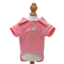 lovelonglong Basic hundpiktrjor Premium bomullspiktrjor fr stora medelstora sm hundar med tvknappskrage Tom frg Rosa XXL