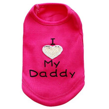 Dog Shirts I Love My Mom/Mommy Dad/Daddy Clothes Doggy Slogan Costume Cute Heart Vest for Small Dogs Puppy T-Shirt