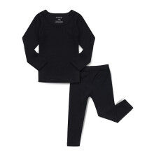AVAUMA Baby-Pyjama-Set f r Jungen und M dchen, eng anliegender, gerippter Nachtw sche-Pyjama f r den Alltag (XL/Schwarz (L))