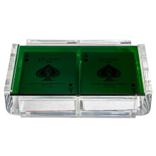 Luxe Dominoes Modern Elegant Playing Card Holder vassoio con 2 mazzi di carte da gioco in una scatola acrilica deluxe elegante unica con coperchio a