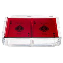 Luxe Dominoes Modernes, elegantes Spielkarten-Deck-Halter-Tablett mit 2 Spielkartendecks in einer einzigartigen, stilvollen Deluxe-Acrylbox mit