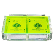 Luxe Dominoes Modern Elegant Playing Card Holder vassoio con 2 mazzi di carte da gioco in una scatola acrilica deluxe elegante unica con coperchio a