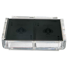 Luxe Dominoes Modern Elegant Playing Card Holder vassoio con 2 mazzi di carte da gioco in una scatola acrilica deluxe elegante unica con coperchio a
