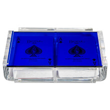 Luxe Dominoes Modernes, elegantes Spielkarten-Deck-Halter-Tablett mit 2 Spielkartendecks in einer einzigartigen, stilvollen Deluxe-Acrylbox mit