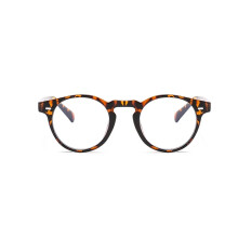 (Leopard, +1.25 strength) Round Blue Light Blocking Reading Glasses Retro Clear Lens Glasses