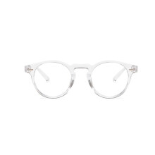 (Transparent, +0.25 strength) Round Blue Light Blocking Reading Glasses Retro Clear Lens Glasses