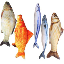 HAPY SHOP Catnip Toys 5 Pack - Simulering Fiskeform Realistisk Fluffy Catnip Doll Interaktiv Kledyrs Pude Tyggebidertilbehr til Kat Killing Kit