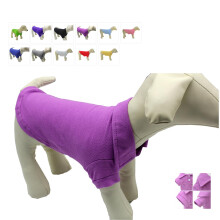 lovelonglong Basic Dog Polo Shirts Premium Cotton  Polo T-Shirts for Large Medium Small Dogs with a Two-Button Collar Blank Color Violet XXL