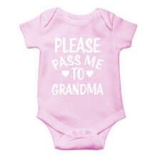 CBT abbigliamento per favore passami al corpi nonna per neonati divertenti abiti neonati carini vestiti unisex unisex (6 mesi di rosa)