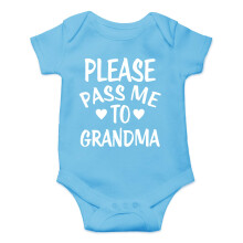 CBTwear Giv mig venligst videre til bedstemor Babybodysuit Sjovt spdbrnoutfit Sdt nyfdt tj Unisex Romper (6 mneder lysebl)