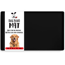 DogBuddy Dog Food Mat Waterproof Silicone Pet Feeding Mat for Dogs Non-Slip Easy to Clean Black