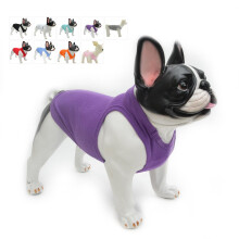 Lovelonglong 2019 Summer Pet Clothing  Dog Clothes Blank T-Shirts Ribbed Tanks Top Thread Vests for Large Medium Small Dogs 100% Cotton Purple XS