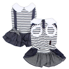 Pariser Kleid fr Hunde  Preppy-Kleidung fr Mdchen, stilvolles Chambray-Rock-Sommeroutfit  leichter, rmelloser Overall fr kleine Mdchen XS