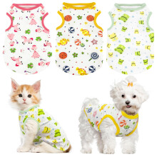 PETCARE 3er-Pack hochwertige T-Shirts fr kleine Hunde aus 95 % Baumwolle  weiche se Welpen-Outfits  bequeme, modische Hunde-Shirt-Weste fr klei