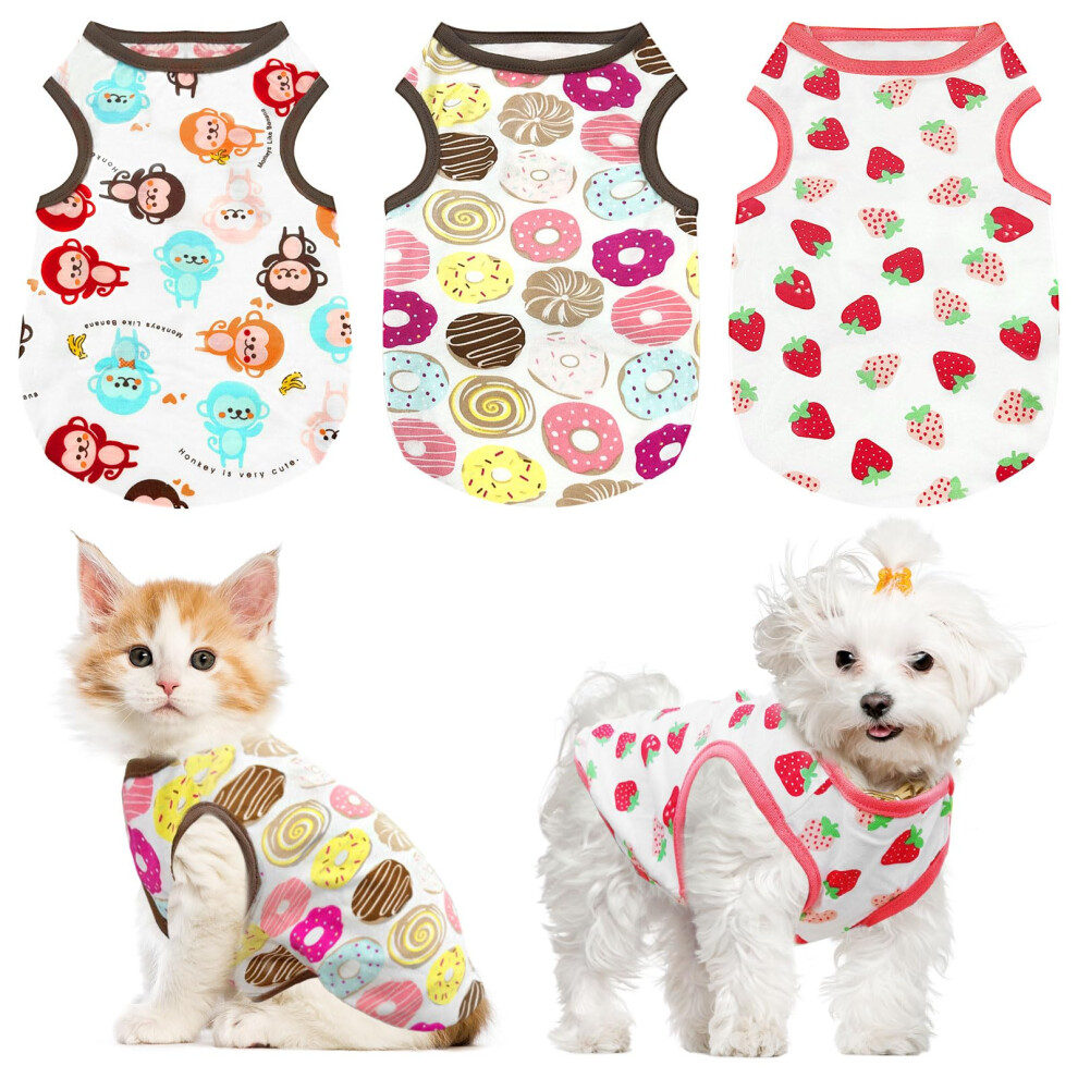 Petcare 3 Pack Premium 95% Coton Small Dog Shirts V Tements - Puppy Tenues De Chiot Doux - Confort Fashion Chien De Chiens Pour Petits Chiens Shi-image