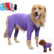 Lovelonglong Hunde-Schlafanzug fr vier Fe, leicht, aus reiner Baumwolle, Hunde-Overalls, 4-Bein-Hunde-Onesies, T-Shirt, stilvolles PJS-Welpenk