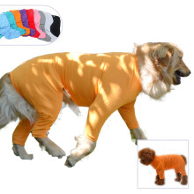 Lovelonglong Hunde-Schlafanzug fr vier Fe, leicht, aus reiner Baumwolle, Hunde-Overalls, 4-Bein-Hunde-Onesies, T-Shirt, stilvolles PJS-Welpenk