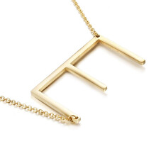 Colar com inicial lateral MOMOL banhado a ouro 18 K em ao inoxidvel com letras grandes e pingente colar com nome do roteiro colares com monogra