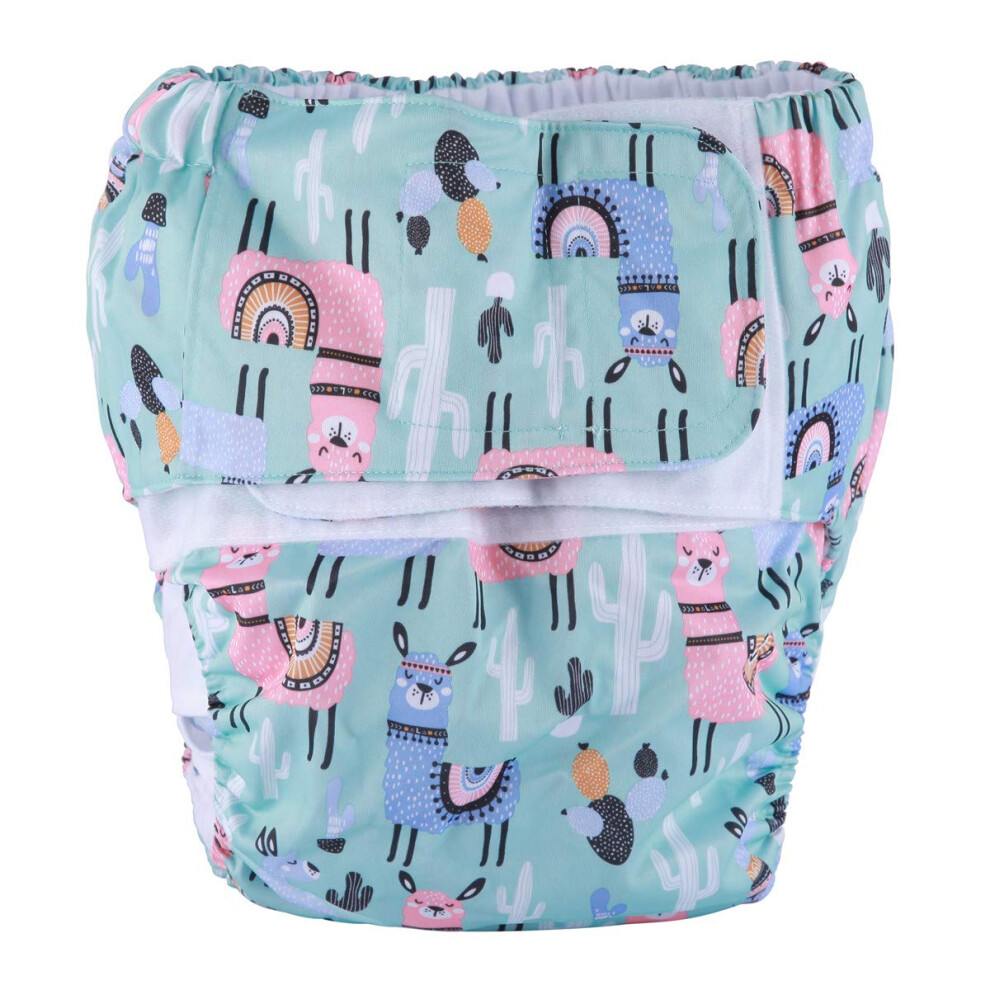 Sigzagor Teen Adult Cloth Diaper Nappy Reusable Washable For Disability Incontinence (Lamas (Large 26In To 50In))
