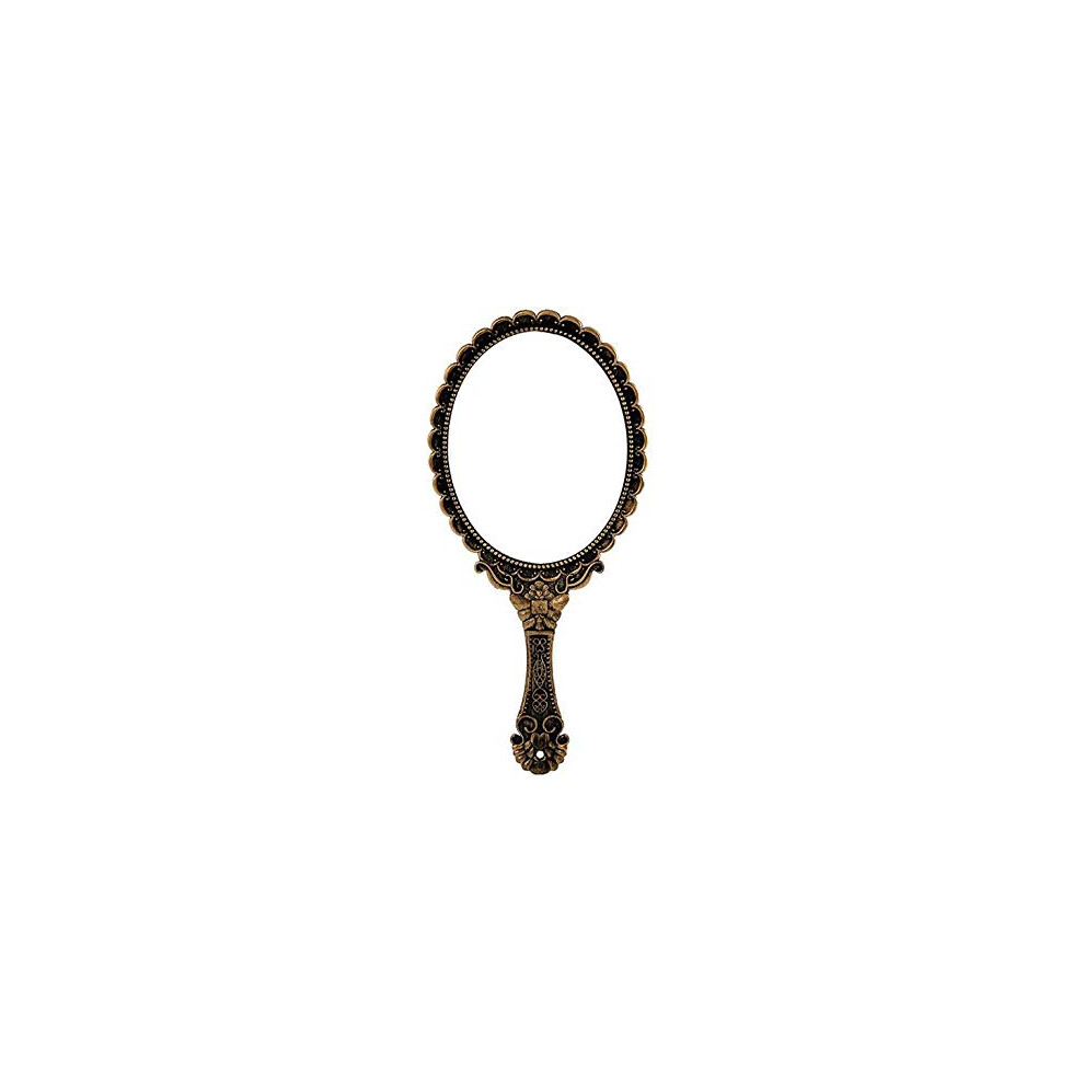 Weahre Hand Mirror Makeup Mirrors Handheld Decorative Personal Vintage Cosmetic Travel Mirrors (Copper)