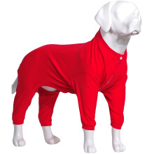 Lovelonglong Hunde-Schlafanzug fr vier Fe, leicht, aus reiner Baumwolle, Hunde-Overalls, 4-Bein-Hunde-Onesies, T-Shirt, stilvolles PJS-Welpenk