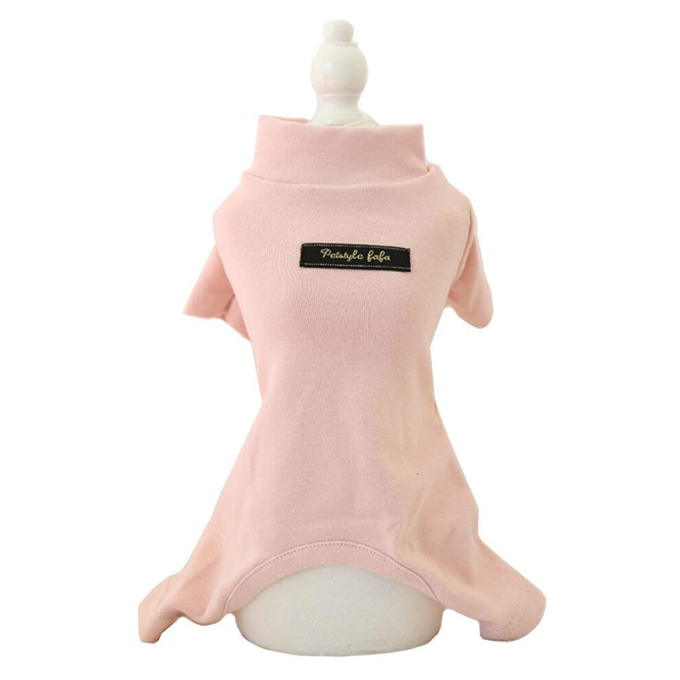 Hdwk&Hped Hundepyjama Aus Weicher Baumwolle Fr Alle Jahreszeiten, Gestreifter Overall Fr Kleine Hunde, Katzen Und Welpen (#5 Solid Style Pink-image