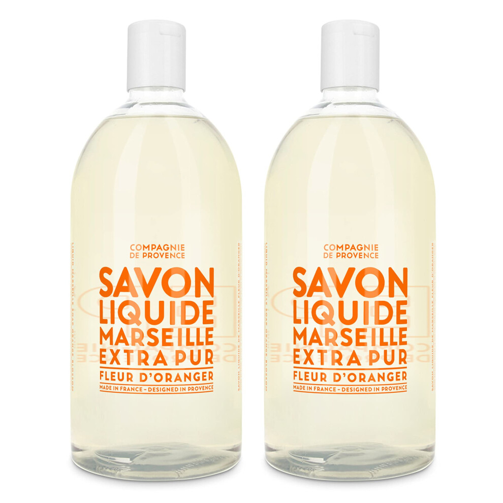 La Compagnie De Prov Orange Compagnie De Provence Savon De Marseille Extra Pure Liquid Soap - Blossom - Bulk 67.6 Fl Oz Plastic Bottle Refill