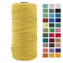 3 mm x 109 Yards tykt naturligt bomuldsmacrame-snor 4-strengs snoet bomuldssnorreb til bldt makrame Naturlig farve Hndlavet vgophngende plant