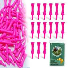 Amy Sport Golf Tees Step Down Plastic Unbreakable 50 Pack 2 1/4 tommer 57 mm Pink Genanvendeligt Bulk St Professionel Hjdekontrol Castle Tee ti