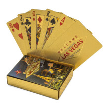 Kalifano Luxury Gold Plack Playing Cards - Las Vegas Waterproof Gold Foil Dete di carte con usi da Magic to Poker con certificato di autenticit