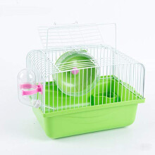 Gaiola de hamster para animais de estimao, com roda de corrida, garrafa de gua, bacia de alimentos, porttil, casa, ratos, habitat para sair,