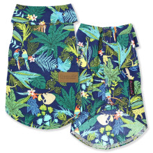 Parisian Pet Unisex Amazonia Shirt  Strandoutfit mit Blttern fr Hunde  Sommerkleidung aus Baumwolle  Stilvolles Kostm mit Klettverschluss 