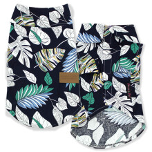 Parisian Pet Palm Leaves Shirt  100 % Baumwolle, Sommerkleidung  Stilvolles Strandoutfit fr Hunde  Kostm mit Klettverschluss  Maschinenwasc
