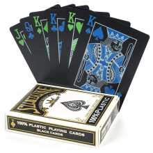Kalifano luxry zwarte speelkaarten - elegant waterdicht zwart dek van kaarten met gebruik van magie tot poker en gokken
