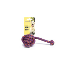 Bola de corda tranada de produtos para animais de estimao da Roscoe com brinquedo de um n para ces. Seguro e no txico.