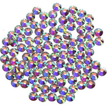 400 stykker Hot Fix Glas Flatback Rhinestones HotFix runde krystalsten (Crystal AB SS30)