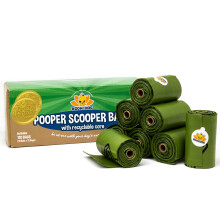 Bodhi Dog Pooper Scooper Bags com ncleo - 120 sacos grossos para resduos de animais de estimao  prova de vazamentos se encaixam em colheres