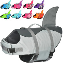 Colete salva-vidas Doglay Dog Tubaro Ripstop Coletes salva-vidas para ces para natao em barco com alta flutuabilidade e ala de resgate Colet