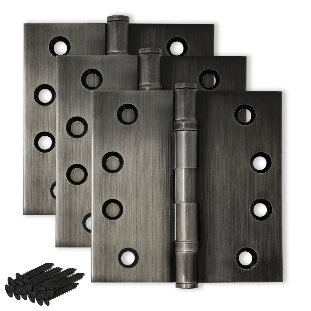 Finsbury Hardware T Rscharnier Aus Massivem Messing, Robustes Kugellager, Poliert, 10,2 X 10,2 Cm Set Mit 3 Scharnieren (Zinn)-image