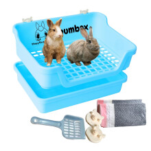 Bumbox Rabbit Caixa de areia grande com grade de plstico segura para ps de coelho - Gaiola de coelho de treinamento interna ou externa para ani