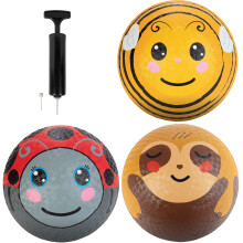 Gaga Ball 8.5 Inch Playground Balls with Air Pump (3pk, Animals)- Durable Rubber Balls Official Size for Dodgeball & Handball - Great for Outside Play